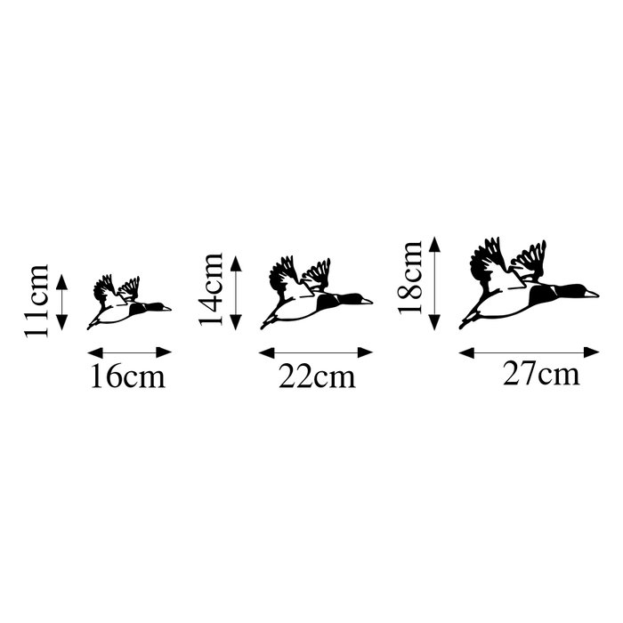 Wallity Ducks - 290 Escultura de Pared de Metal Negra